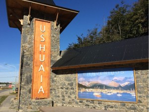 Gate to the city of Ushuaia, Argentina