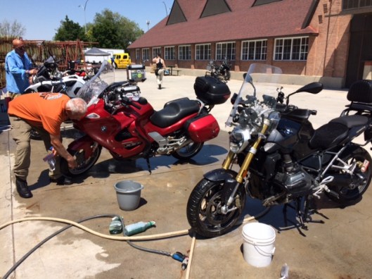 Richard washing his bike